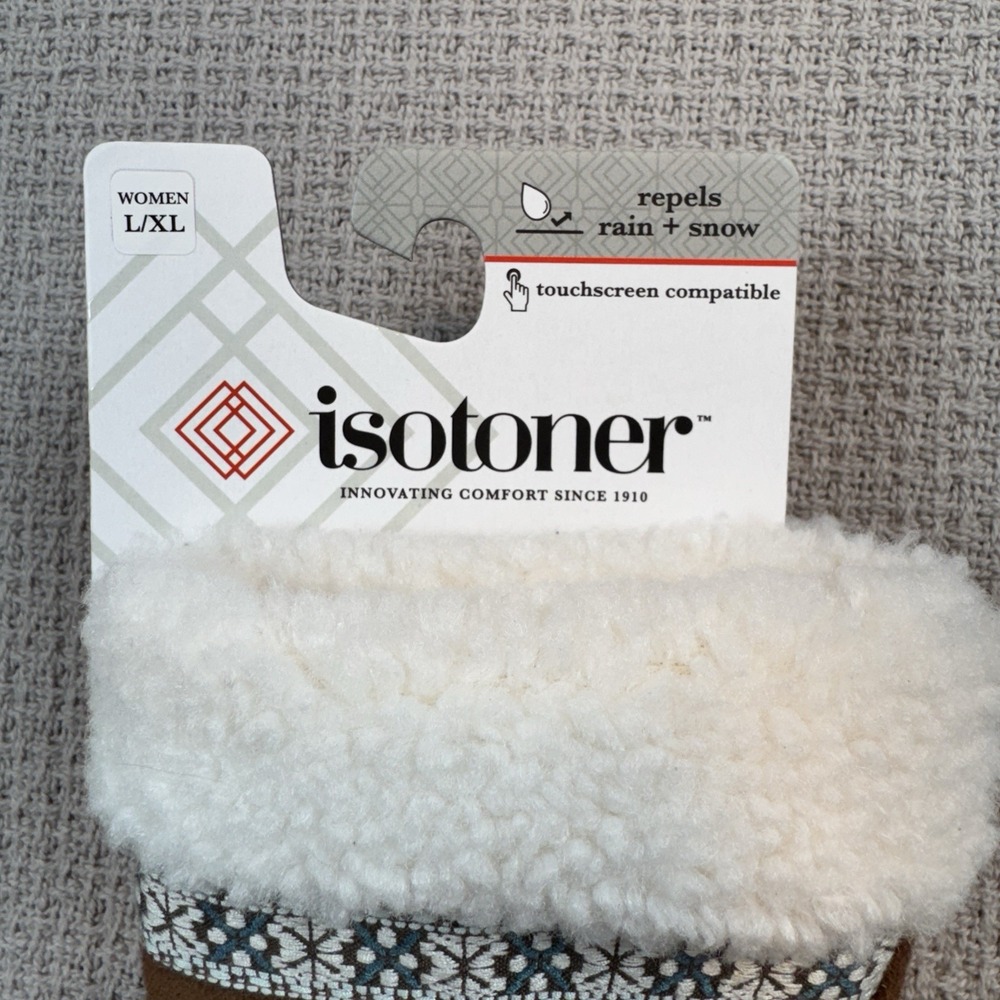 isotoner Women's Gloves L/XL Repels rain/snow touchscreen compatible NEW - Picture 3 of 4